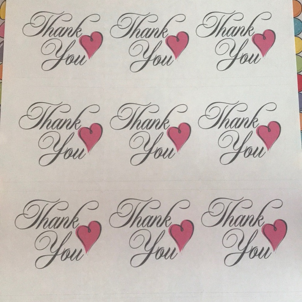 Thank you stickers